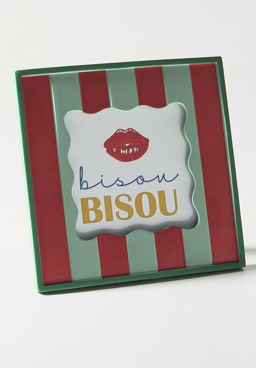 Sixth Floor - Stripes Photo Frame - Red & Sage