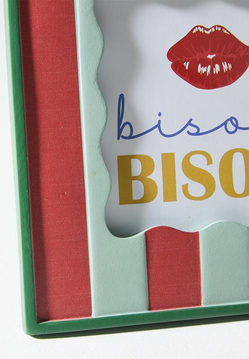 Sixth Floor - Stripes Photo Frame - Red & Sage