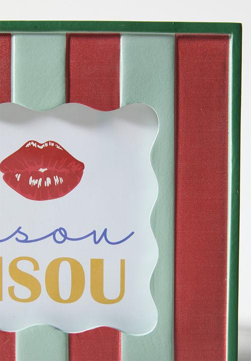 Sixth Floor - Stripes Photo Frame - Red & Sage