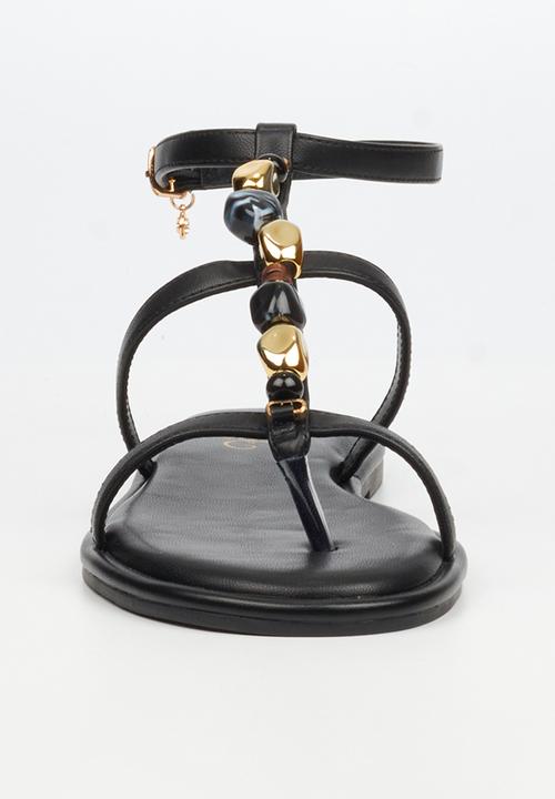 Miss Black - Kali 6 beaded strappy sandal - black