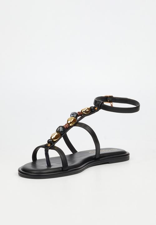 Miss Black - Kali 6 beaded strappy sandal - black