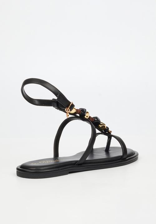 Miss Black - Kali 6 beaded strappy sandal - black