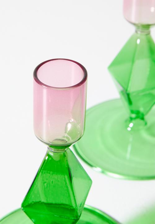 Sixth Floor - Glass Candle Stick Holder Set 2
