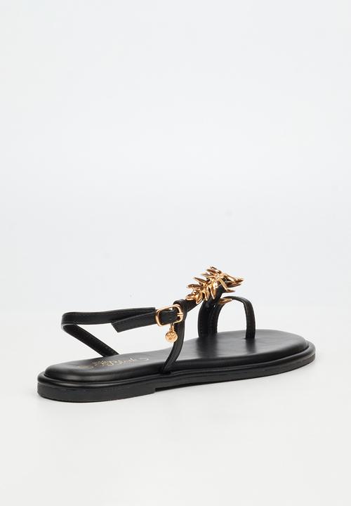 Miss Black - Kali 10 leaf trim sandal - black