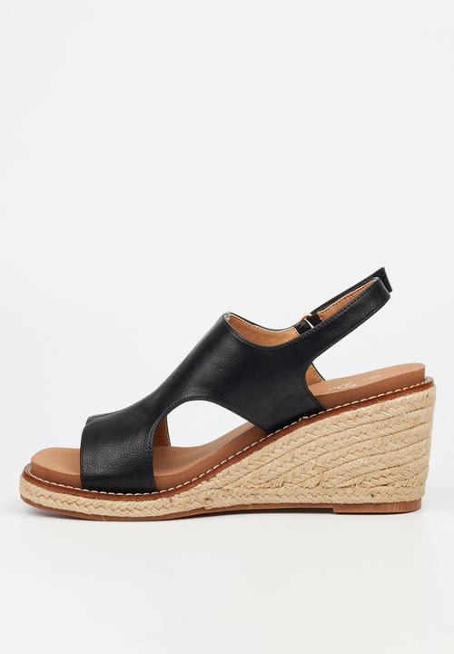 Butterfly Feet - Mila 2 espadrille wedge heel - black