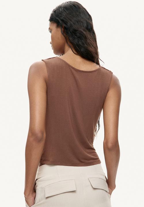 H&M - Cowl-neck jersey top - brown