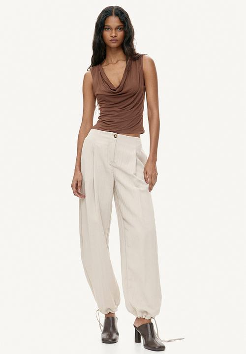 H&M - Cowl-neck jersey top - brown