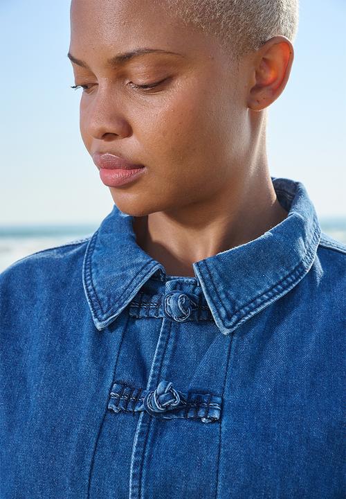 Me&B - Mandarin Denim Jacket - Blue