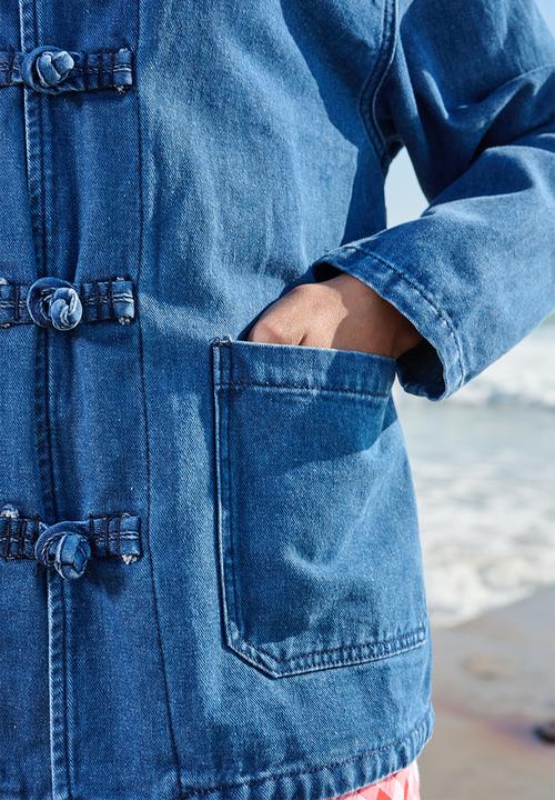 Me&B - Mandarin Denim Jacket - Blue