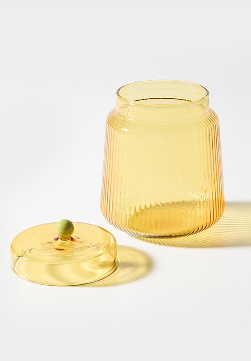 Sixth Floor - Glass Storage Jar Amber Medium