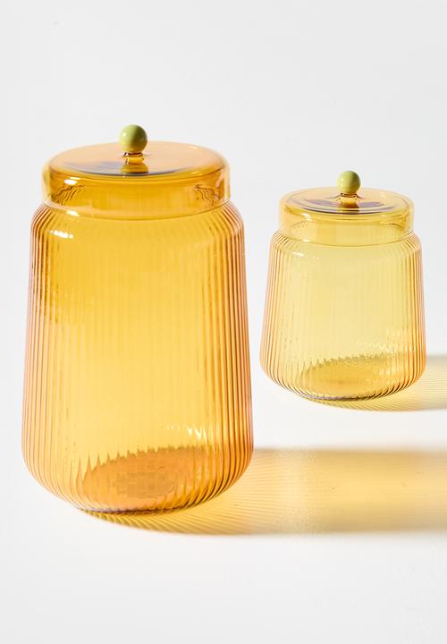 Sixth Floor - Glass Storage Jar Amber large