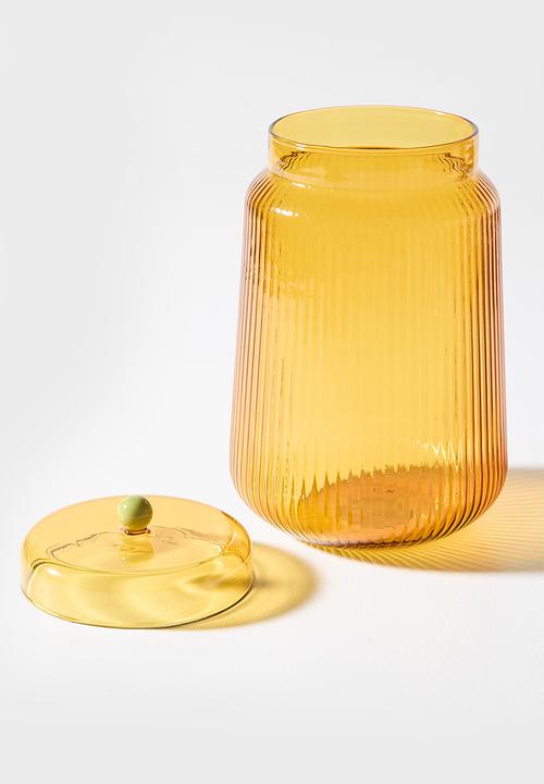 Sixth Floor - Glass Storage Jar Amber large
