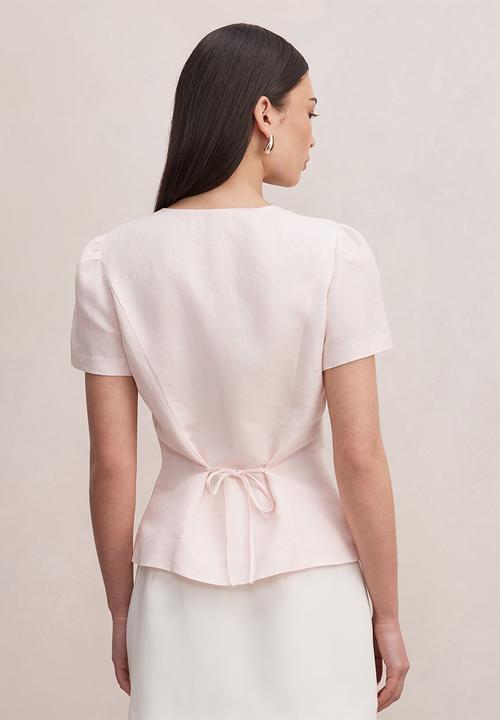 Forever New - Cartia button down top in rosewater pink