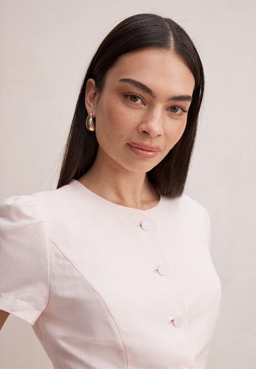 Forever New - Cartia button down top in rosewater pink