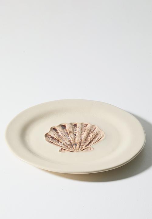 Sixth Floor - Stoneware Shell Serving Plate - Natural
