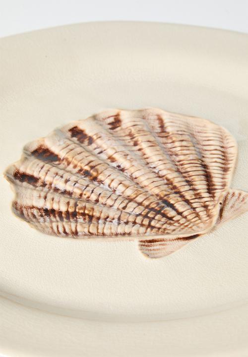 Sixth Floor - Stoneware Shell Serving Plate - Natural