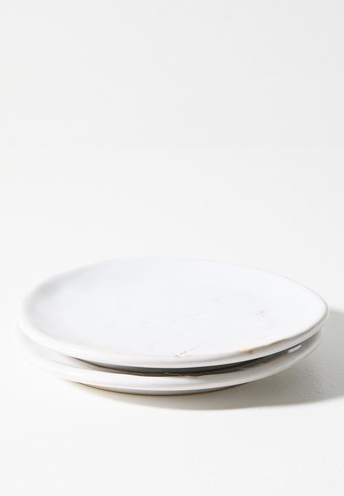Sixth Floor - Stoneware Field Flower Side Plates Set 2