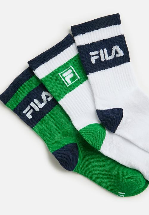 FILA - Jimmy Tube Sock - Bright Green/ White/White