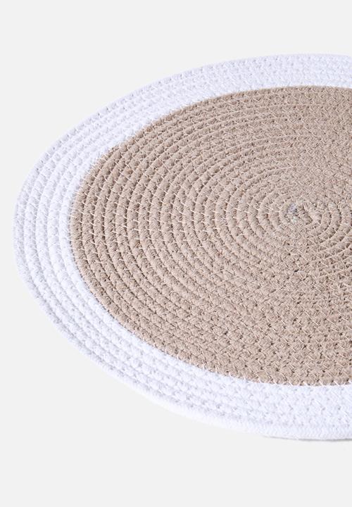 Sixth Floor - Cotton Boarder Placemats Set 4 - Natural