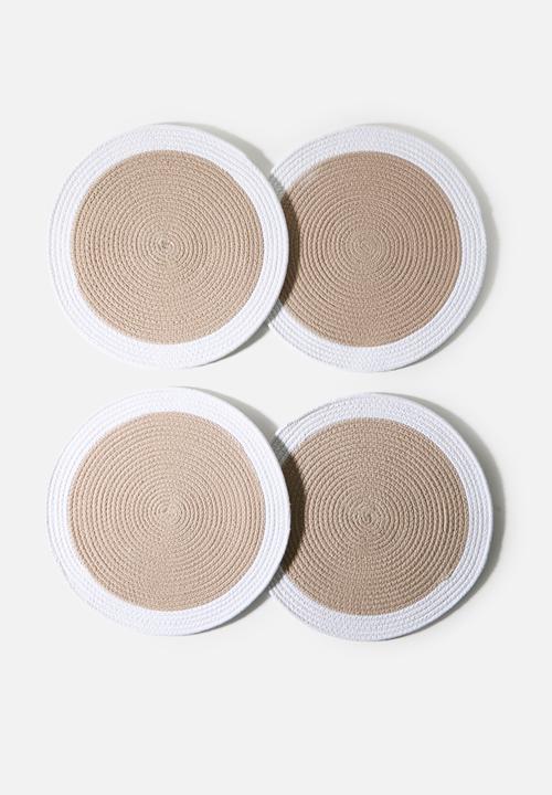 Sixth Floor - Cotton Boarder Placemats Set 4 - Natural