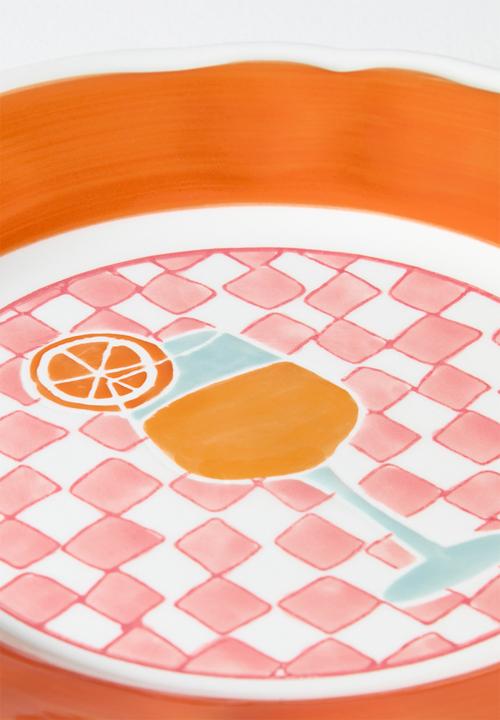 Sixth Floor - Stoneware Cocktail Serving Plate - Multi