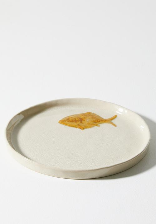 Sixth Floor - Stoneware Fish Side Plate - Natural