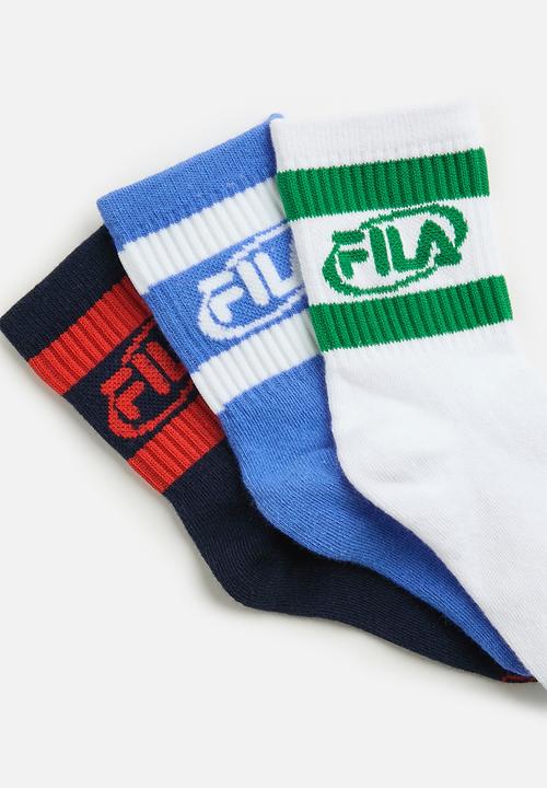 FILA - Revel Three Quarter Sock - Fila Blue/ White/ Strong Blue