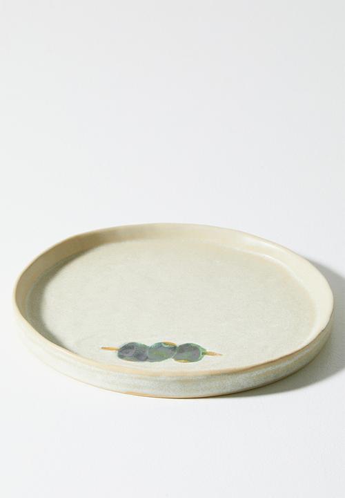 Sixth Floor - Stoneware Olive Side Plate - Natural