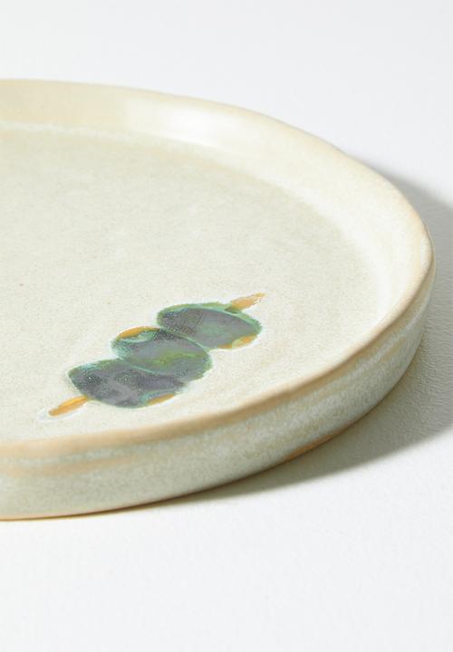 Sixth Floor - Stoneware Olive Side Plate - Natural