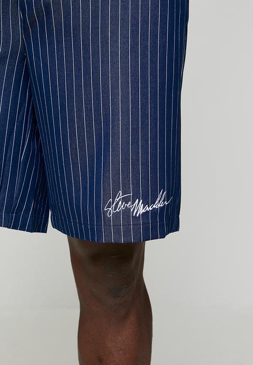Steve Madden - Mens Patrick Pin Stripe Shorts - Navy Pin Stripe