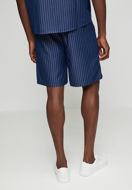 Steve Madden - Mens Patrick Pin Stripe Shorts - Navy Pin Stripe