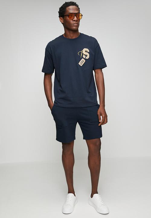 Steve Madden - Mens Rafal Crew Neck T-shirt - Navy