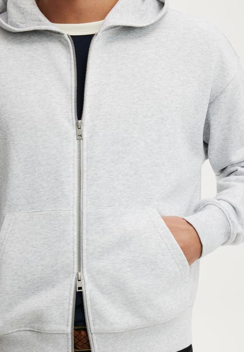 Cotton On - Zip Up Hoodie - Grey Marle