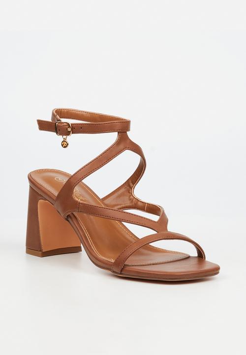 Miss Black - Lenor 2 strappy block heel - brown