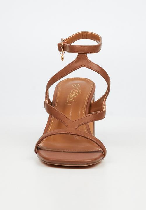 Miss Black - Lenor 2 strappy block heel - brown