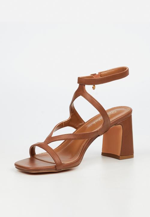 Miss Black - Lenor 2 strappy block heel - brown