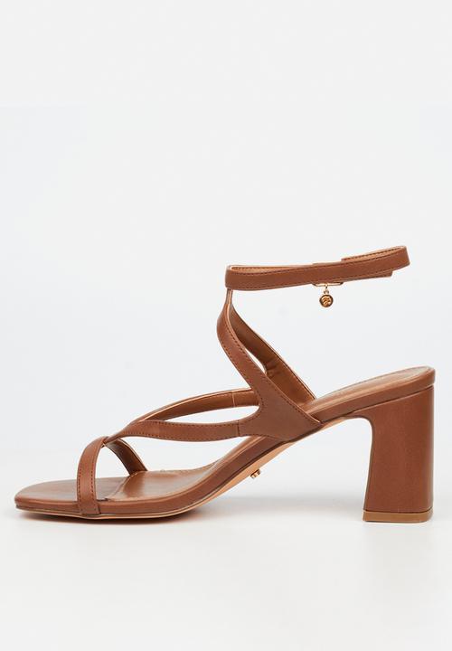 Miss Black - Lenor 2 strappy block heel - brown