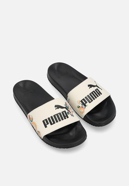 PUMA - Poolcat 2.0 Botanic Slide Wns ZADP -  Black/Alpine Snow/Bright Papaya
