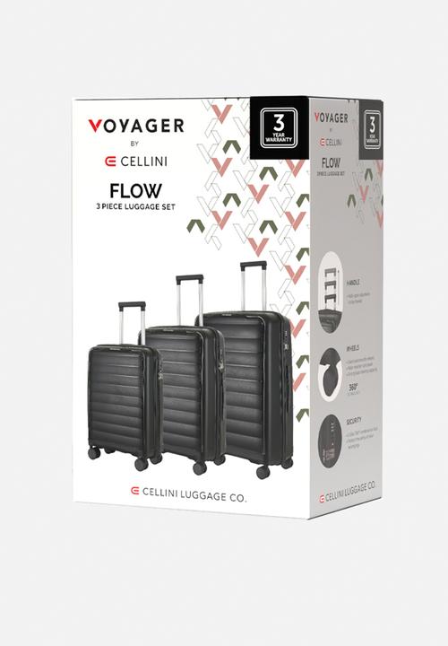 Voyager - Voyager Getaway 411 3 Piece Luggage Set - Black