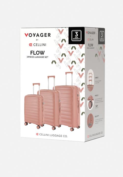 Voyager - Voyager Getaway 411 3 Piece Luggage Set - Pink