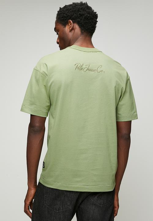 POLO - Mens pjc overdyed logo tee - green