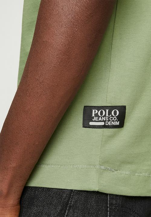 POLO - Mens pjc overdyed logo tee - green