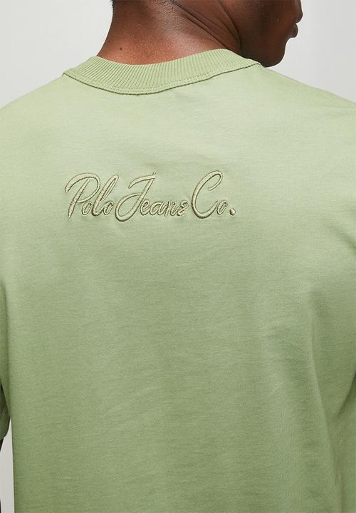 POLO - Mens pjc overdyed logo tee - green
