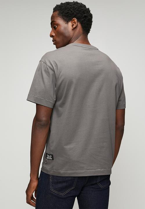 POLO - Mens pjc washed logo tee - grey