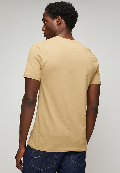 POLO - Mens crew neck gots short sleeve tee - beige