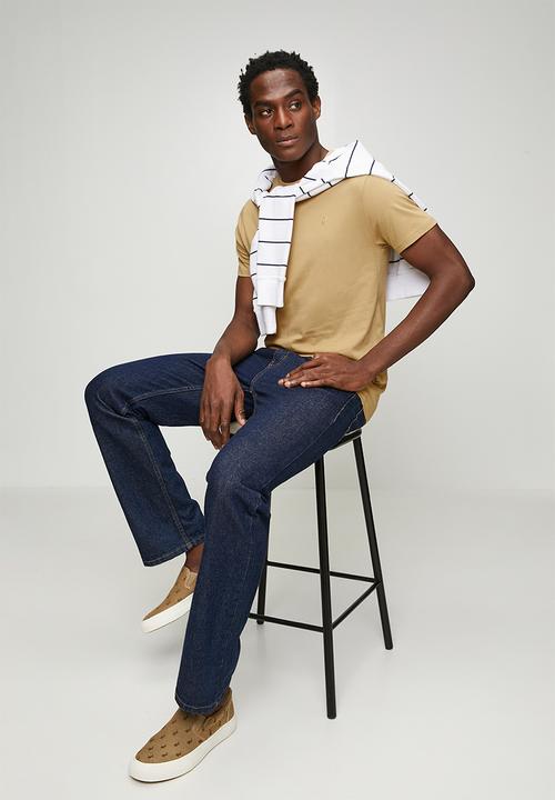 POLO - Mens crew neck gots short sleeve tee - beige