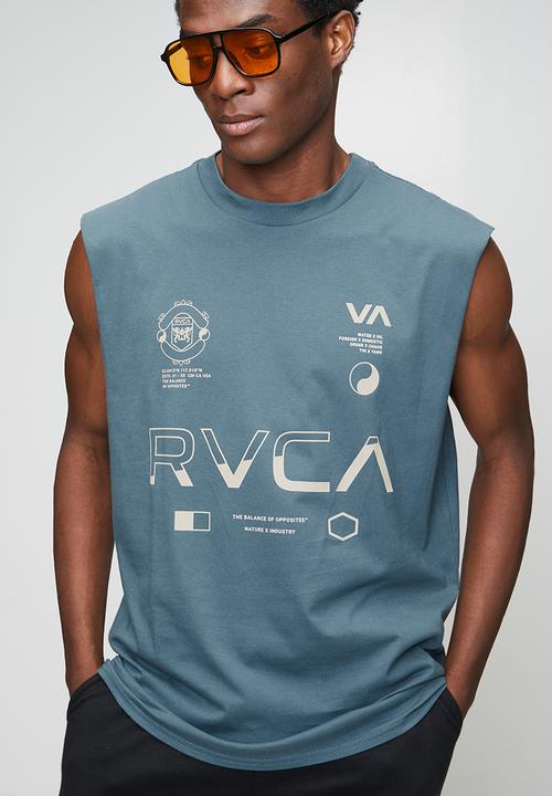 RVCA - SPLIT ALL OVER MUSCLE - BLUE