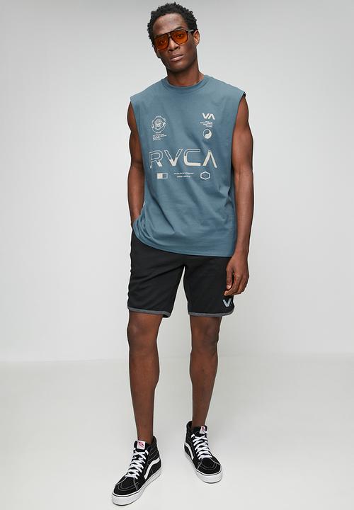 RVCA - SPLIT ALL OVER MUSCLE - BLUE