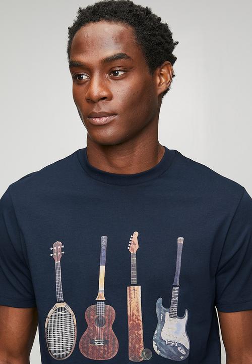 Ben Sherman - Jumble Guitar Tee Shirt - Navy