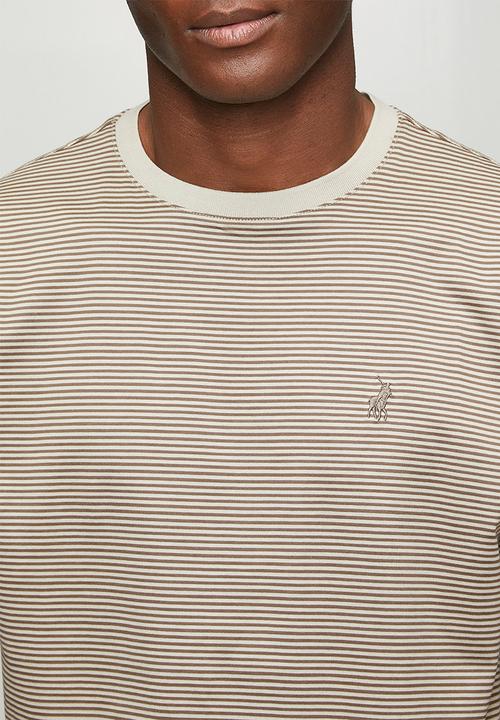 POLO - Mens crew neck dm printed short sleeve tee - beige
